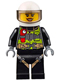 Minifig No: cty0651  Name: Fire - Reflective Stripes with Utility Belt and Flashlight, White Helmet, Trans-Brown Visor, Peach Lips Open Mouth Smile