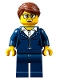 Minifig No: cty0656  Name: Businesswoman - Dark Blue Pants Suit, Glasses