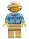 Minifig No: cty0660  Name: Grandmother - Fair Isle Sweater, White Hair, Tan Legs, Glasses