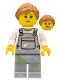 Minifig No: cty0661  Name: Fence Painter - Pink Lips, Light Bluish Gray Overalls with Paint Splatters