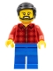 Minifig No: cty0664  Name: Male - Red Plaid Flannel Shirt, Blue Legs, Black Hair, Beard