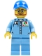 Minifig No: cty0673  Name: Medium Blue Uniform Shirt with Pocket and Octan Logo, Medium Blue Legs, Blue Cap with Hole