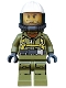 Minifig No: cty0686  Name: Volcano Explorer - Male Worker, Suit with Harness, Construction Helmet, Breathing Neck Gear with Yellow Air Tanks, Trans-Brown Visor, Stubble
