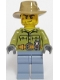 Minifig No: cty0694  Name: Volcano Explorer - Male, Shirt with Belt and Radio, Dark Tan Fedora Hat, Crooked Smile and Scar