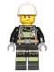 Minifig No: cty0696  Name: Fire - Reflective Stripes with Utility Belt, White Fire Helmet, Beard Stubble