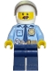 Minifig No: cty0703  Name: Police - City Shirt with Dark Blue Tie and Gold Badge, Dark Tan Belt with Radio, Dark Blue Legs, White Helmet