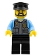 Minifig No: cty0716  Name: Police Officer, Black Cap and Legs, Beard