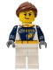 Minifig No: cty0750  Name: Dragster Transport Truck Driver, GEAR Logo