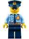 Minifig No: cty0778  Name: Police - City Officer Shirt with Dark Blue Tie and Gold Badge, Dark Tan Belt with Radio, Dark Blue Legs, Police Hat with Gold Badge, Sunglasses