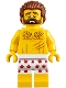 Minifig No: cty0850  Name: Mountain Police - Crook Male Bare Chest, White Underwear with Red Pawprints Pattern