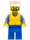 Minifig No: cty0864  Name: Coast Guard City - Ship Captain with White Hat and Life Jacket