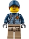Minifig No: cty0869  Name: Mountain Police - Officer Female, Dark Blue Hat with Dark Orange Hair