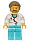 Minifig No: cty0898  Name: Doctor - Stethoscope, Medium Azure Legs, Dark Tan Smooth Hair, Beard