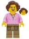 Minifig No: cty0910  Name: Hiker, Female Parent, Pink Shirt, Dark Tan Legs
