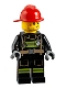 Minifig No: cty0951  Name: Fire - Reflective Stripes, Stubble Beard, Red Helmet