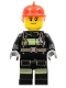 Minifig No: cty0963  Name: Fire - Reflective Stripes with Utility Belt, Red Fire Helmet, Peach Lips Closed Mouth Smile