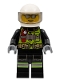 Minifig No: cty0972  Name: Fire - Reflective Stripes, Black Suit, White Helmet, Silver Sunglasses