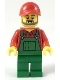 Minifig No: cty0984  Name: Farmer - Red Cap and Flannel Shirt, Dark Bluish Gray Beard, Green Overalls