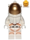 Minifig No: cty1055  Name: Astronaut - Male, White Spacesuit with Orange Lines, Smirk, Cheek Lines, Black and Dark Tan Eyebrows
