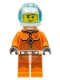 Minifig No: cty1061  Name: Astronaut - Male, Orange Spacesuit with Dark Bluish Gray Lines, Trans Light Blue Large Visor, Stubble, Moustache and Sideburns