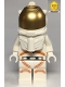 Minifig No: cty1064  Name: Astronaut - Female, White Spacesuit with Orange Lines, Closed Mouth Smile