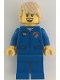 Minifig No: cty1067  Name: Astronaut - Female, Blue Jumpsuit, Tan Hair Tousled with Side Part, Freckles, Open Mouth Smile