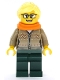 Minifig No: cty1084  Name: Hot Drinks Stand Clerk - Female, Dark Tan Sweater, Scarf, Ponytail