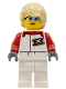 Minifig No: cty1111  Name: Female, White and Red Jumpsuit with 'XTREME' Logo, Tan Tousled Hair, Sunglasses and Closed Mouth Grin