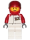 Minifig No: cty1160  Name: Race Car Driver - Male, White and Red Jumpsuit with 'XTREME' Logo, White Legs, Red Helmet