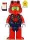 Minifig No: cty1165  Name: Scuba Diver - Female, Open Mouth, Red Helmet, White Air Tanks, Red Flippers