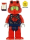 Minifig No: cty1166  Name: Scuba Diver - Male, Smirk, Red Helmet, White Air Tanks, Red Flippers