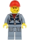 Minifig No: cty1168  Name: Ocean Submarine Pilot - Male, Harness, Sand Blue Legs with Pockets, Red Cap, Headset