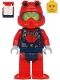 Minifig No: cty1179  Name: Scuba Diver - Female, Peach Lips Smile, Red Helmet, White Air Tanks, Red Flippers