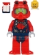 Minifig No: cty1180  Name: Scuba Diver - Male, Open Mouth, Dark Tan Beard, Red Helmet, White Air Tanks, Red Flippers