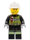 Minifig No: cty1255  Name: Fire - Reflective Stripes with Utility Belt and Flashlight, White Fire Helmet, Beard Stubble, Brown Eyebrows