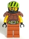 Minifig No: cty1318  Name: Wallop - Stuntz Driver, Reddish Brown Spiked Shoulder Pads