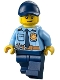 Minifig No: cty1334  Name: Police - City Shirt with Dark Blue Tie and Gold Badge, Dark Tan Belt with Radio, Dark Blue Legs, Dark Blue Cap with Hole, Stubble Beard