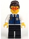 Minifig No: cty1365  Name: Police - Officer Gracie Goodhart, Dark Blue Vest, Black Legs, Dark Brown Hair with Bun, Safety Glasses