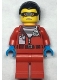 Minifig No: cty1376  Name: Police - Crook Vito, Red Jacket with Prison Shirt and I.D. Tag
