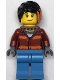 Minifig No: cty1379  Name: Police Crook, Female - Daisy Kaboom Dark Red Torso with Orange Stripes. and Bright Light Blue Legs