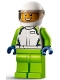 Minifig No: cty1400  Name: Race Car Driver - Male, White Racing Jacket and Helmet, Lime Legs