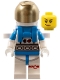 Minifig No: cty1413  Name: Lunar Research Astronaut - Female, White and Dark Azure Suit, White Helmet, Metallic Gold Visor, Backpack Clips, Smirk