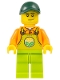 Minifig No: cty1478  Name: Farmer - Male, Lime Overalls over Orange Shirt, Lime Legs, Dark Green Cap