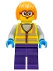 Minifig No: cty1486  Name: Shirley Keeper - Neon Yellow Safety Vest