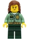 Minifig No: cty1528  Name: Park Ranger - Female, Sand Green Shirt, Dark Green Legs, Reddish Brown Hair