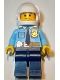 Minifig No: cty1548  Name: Police - City Shirt with Dark Blue Tie and Gold Badge, Dark Tan Belt with Radio, Dark Blue Legs, White Helmet, Sideburns