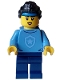 Minifig No: cty1560  Name: Police - City Officer in Training Female, Medium Blue Shirt with Badge, Dark Blue Legs, Black Hair, Headband