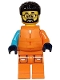 Minifig No: cty1607  Name: Arctic Explorer - Male, Shoulder Bag, Glasses, Black Hair, Orange Life Jacket