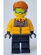 Minifig No: cty1634  Name: Male - Bright Light Orange Jacket, Black Legs, Dark Orange Hair, Ski Goggles