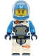 Minifig No: cty1758  Name: Astronaut - Male, White Spacesuit with Dark Azure Arms, Dark Azure Helmet, Trans-Clear Visor
